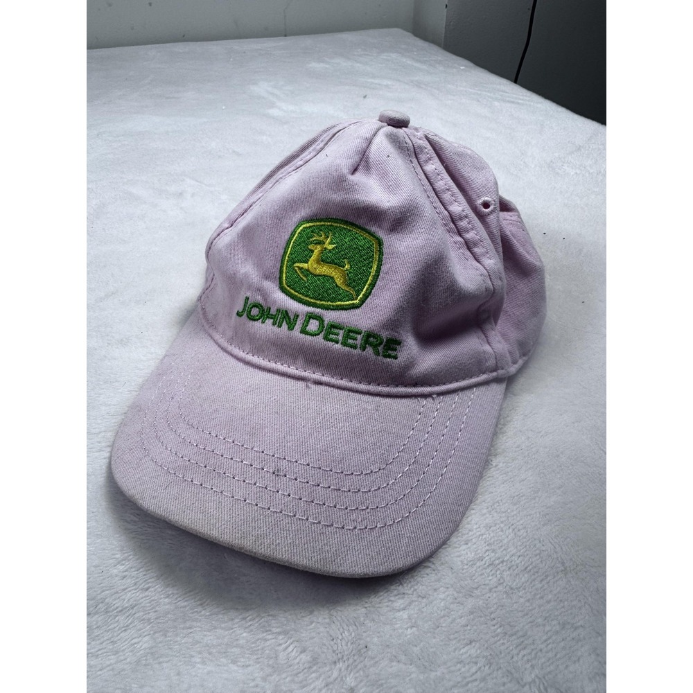 John Deere Hat Cap‎ Baseball Fitted Womens One Size Pink Embroidered Logo Casual